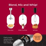 MuellerLiving Ultra-Stick Immersion Hand Blender, 500W Heavy Duty Motor, 8-Speed Turbo Setting, Includes Blending Shaft, Whisk, Milk Frother & Measuring Beaker - Image 8