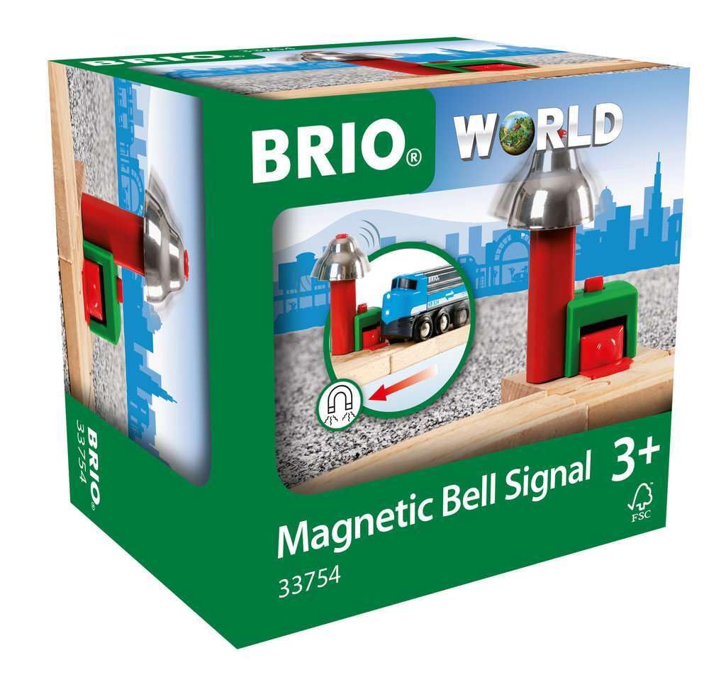 61qhnEcuZsL Brio Magnetic Bell Signal, Green - Accessory for Toy Train Sets, Ages 3 and Up - Image 1