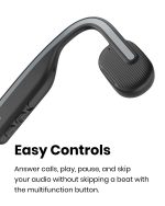 SHOKZ OpenMove - Open-Ear Bluetooth Sport Headphones, Bone Conduction Wireless Earphones, Sweatproof for Running and Workouts, with Sticker Pack, Grey - Image 3