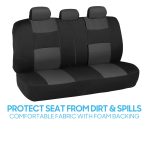 BDK PolyPro Car Seat Covers Full Set in Charcoal on Black – Front and Rear Split Bench for Cars, Easy to Install Cover Set, Accessories Auto Trucks Van SUV - Image 7