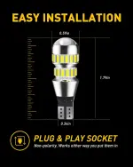 AUXITO 912 921 LED Bulbs for Backup Reverse Light Bulbs, 42-SMD 400% Brighter, 6000K White, Non-polarity 906 W16W T15 921 LED Bulb Direct Back Up Parking Light Replacement Lamp, Pack of 2 - Image 3