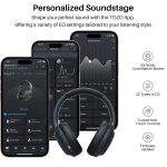 TOZO HT3 Hybrid Noise Cancelling Headphones, 90H Playtime Wireless Over Ear Bluetooth Headset, Spatial Audio AI Chat with 5 Mics, Supports Dual Connection and USB-C Input, with 32 EQ Music Modes - Image 3