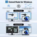 Selore USB C Docking Station Dual HDMI Monitor, USB C to Dual HDMI Adapter with 4K@60Hz HDMI, 100W PD, SD/TF, USB A&C 3.0 Ports, Laptop Docking Station for Dell XPS/HP/Lenovo/Surface/Yoga etc - Image 5