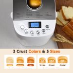 Davivy Bread Maker Machine 3LB with 2 Dough Kneading Paddles,15-in-1 Automatic Large Capacity Bread Machine Nonstick Bowl For Bread, Jam& Yogurt, 3 Loaf Sizes and 3 crust settings（silver，1.5kg） - Image 4