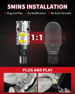 LASFIT 921 LED Bulb Reverse Lights, 912 T15 Back Up Light CANBUS Error Free W16W 906 Reversing Bulb 904 916 6000K Xenon White New Upgrade Design, Plug and Play (Pack of 2) - Image 4
