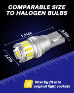 AUTOONE 194 LED License Plate Light 300% High Brightness T10 168 2825 W5W Bulbs for Dome Map Door Courtesy Interior Car 6500K White, Pack of 2 - Image 2