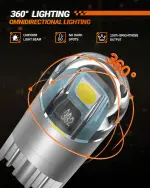 SEALIGHT 194 LED Bulb 6000K White, License Plate Light, Dome Light, T10 168 2825 W5W 3030 Bright Chips Wedge for Replacement Light Bulb, Map Trunk Door Courtesy Dash LED Light Bulb,Pack of 10 - Image 2