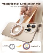 andobil [2025 Unrivaled Stability] Magnetic Phone Grip Holder for MagSafe Ring Stand Holder Kickstand Compatible with MagSafe Accessories for iPhone 17 Air 16 Pro Max Plus 15/14/13/12&Android,Rosegold - Image 7
