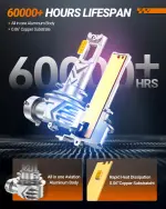 SEALIGHT H16 H11 H8 led fog light bulb Yellow, 14000 Lumens 800% Brighter, Enhanced Penetration in Fog Rain and Snow, Amber Yellow H11 LED Fog Lights, 1:1 Mini Size Plug and Play, Pack of 2 - Image 4