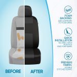 BDK PolyPro Car Seat Covers Full Set in Charcoal on Black – Front and Rear Split Bench for Cars, Easy to Install Cover Set, Accessories Auto Trucks Van SUV - Image 8