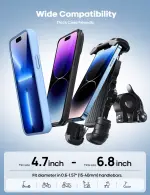 Lamicall Bike Phone Holder, Motorcycle Mount - Motorcycle Phone Holder, Handlebar Cell Phone Clamp, Scooter Phone Clip for iPhone Air 17 Pro Max, 16 15 Pro Max Plus, S20, More 4.7 to 6.8" Smartphones - Image 6