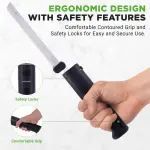 NutriChef Cordless Electric Knife | Easy to Use Constant ON/OFF Safety Function | Lightweight Kitchen Knife | Carve Turkey, Meats, Poultry, Bread & Cheese | 11.42’’ Stainless Steel Blades | Black - Image 5