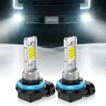 Marsauto H11/H8 LED Fog Light Bulb, 10000 Lumens 6000K White Super Bright & Compact H16/H8/H11 LED Bulb, 1:1 Mini Size Plug and Play Fog Lights, Pack of 2 - Image 2