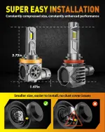 Termitor Upgraded H11/H9 Bulbs, 70,000LM 12X Brightner, 1:1 Halogen Size, 6500K Cool White, Canbus Ready, Plug and Play H11 Driving Lights, Plug and Play, 85000+ Hours Long Service Life, Pack of 2 - Image 7