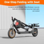 Electric Scooter with Seat, Folding E Scooter for Adults, 350W Motor, 8.5" Solid Tires, 19 MPH, 21 Mile Range, Lightweight Portable Teens Commuter Sit Down Escooter with APP, Dual Brake - Image 4