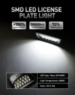 LESAUCE Full LED License Plate Light Tag Lamp Assembly Replacement for Chevy Silverado 1500 2500 3500 Suburban Tahoe GMC Sierra Yukon XL for Escalade, 6000K White, Pack of 2 - Image 6