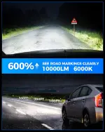 Marsauto H11/H8 LED Fog Light Bulb, 10000 Lumens 6000K White Super Bright & Compact H16/H8/H11 LED Bulb, 1:1 Mini Size Plug and Play Fog Lights, Pack of 2 - Image 9