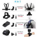 Action Camera Accessories Set – Quick Release Head Strap, Chest Mount Harness, Backpack Clip, 360° Rotating Wrist Strap - Image 8