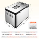 VEVOR Bread Maker, 19-in-1 2LB Dough Machine, Nonstick Ceramic Pan Automatic Breadmaker with Gluten Free Setting, Whole Wheat Bread Making, Digital, Programmable, 3 Loaf Sizes, 3 Crust Colors - Image 4