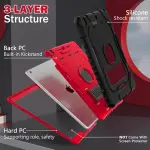ZoneFoker Case for iPad 9th/8th/7th Generation 2021/2020/2019(10.2 inch), Heavy Duty Military Grade Shockproof Rugged Protective 10.2" Cover with Built-in Stand for iPad 9 8 7 Gen (Black+Red) - Image 4