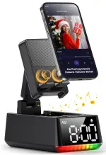 Bluetooth Speaker White Elephant Gifts:Induction Cell Phone Stand HD Sound Gift for Men Women Adults Birthday Christmas Secret Santa,Kitchen Gadget Mom Wife Dad Husband Teen Stocking Stuffers(Black)