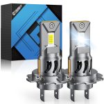 FAHREN H7 LED Light Bulbs, 46,000LM Super Brightness 1:1 Size No Adapter Needed Plug & Play, 6500k White with 16 CSP Chips, Canbus Ready Non-Polarity H7 Fog Bulb with Turbo Fan, IP68 Pack of 2