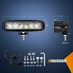 Nilight LED Light Bar 2PCS 18W 6Inch Flood LED Pods Offroad Fog Light Waterproof for Boat SUV ATV 4WD Car Truck Golf Cart 12V 24V,2 Years Warranty - Image 8
