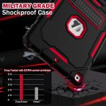 ZoneFoker Case for iPad 9th/8th/7th Generation 2021/2020/2019(10.2 inch), Heavy Duty Military Grade Shockproof Rugged Protective 10.2" Cover with Built-in Stand for iPad 9 8 7 Gen (Black+Red) - Image 6