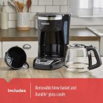 BLACK+DECKER 12-Cup Digital Coffee Maker, Programmable, Washable Basket Filter, Sneak-A-Cup, Auto Brew, Water Window, Keep Hot Plate, Black - Image 10