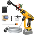 800PSI Cordless Pressure Washer – 20V Battery Compatible, 2.2LBS, Brushless Motor, 16.4ft Hose, Foam Cannon