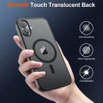 SUPFINE Magnetic for iPhone 17 Case (Compatible with MagSafe)(Military Grade Drop Protection) Translucent Matte Shockproof with Anti-Fingerprint Phone Cover,Black - Image 3