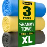 3 Pack Premium XL Shammy Cloth for Car Drying, 34”x25” Chamois Towel for Car, Super Absorbent Shammy Towel for Car, Reusable Soft Car Drying Towels
