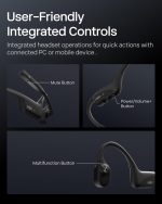 OpenComm2 2025 Upgrade - Open-Ear Bone Conduction Headphones, Wireless Bluetooth Headset with Noise Canceling Mic & Mute Button for Work Calls and Meetings, 16 Hour Talk Time for Mobile & PC - C120 - Image 3