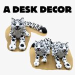 Yipintang 3D Printed Creature Flexible Animals - 8 Inches Fidget Animal for Desk Décor (Snow Leopard) - Image 5