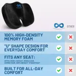 Memory Foam Seat Cushion – Ergonomic U-Shape Design, Tailbone Pain Relief, Breathable Cover, Non-Slip Base - Image 7