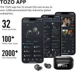 TOZO NC9 Hybrid Active Noise Cancelling Wireless Earbuds, 6 Mics ENC Clear Call, IPX8 Waterproof, in Ear Bluetooth 5.3 Headphones Stereo Bass Ear Buds 59H Playtime with LED Display 32 EQs via APP - Image 6