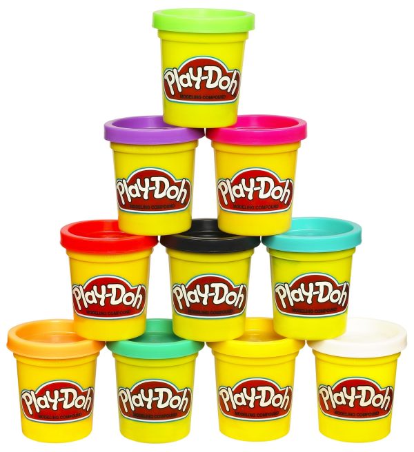 Play Doh Modeling Compound 10-Pack Case of Assorted Colors, Non-Toxic 2 oz. Cans, Christmas Stocking Stuffer Gifts, Prizes, & Party Favors, Preschool Toys for Kids, Ages 2+ (Amazon Exclusive)