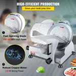 VEVOR Commercial Meat Slicer, 10 inch Electric Food Slicer, 240W Frozen Meat Deli Slicer, Premium Chromium-plated Steel Blade Semi-Auto Meat Slicer For Commercial and Home use - Image 6