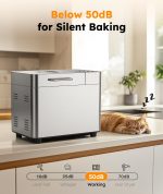 2LB Bread Maker Machine, OSIPOTO 17 in 1 Automatic Stainless Steel Bread Machine, Non-stick, Beginner-Friendly Controls, 15 Hour Timer, Easy to Clean Low Noise, High Success Rate for Homemade Bread - Image 3