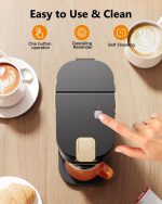Tastyle Single Serve One Cup Coffee Maker, for K Cups and Grounds, Mini Coffee Maker with Portable Handle, 6 to 12 Oz Brew Size, for Travel, Camping, Office, RV and Dorm, 120V, Black and Gold - Image 4
