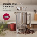 MuellerLiving French Press Coffee Maker 34oz, Stainless Steel French Press Coffee, 4 Filter Heat Resistant Double Insulated, Rust-Free, Food Grade, Dishwasher Safe Coffee Pot - Image 8