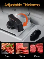 Meat Slicer, 200W Electric Food Slicer with 2 Removable 7.5" Stainless Steel Blades and Stainless Steel Tray, Child Lock Protection, Adjustable Thickness, Food Slicer Machine for Meat Cheese Bread - Image 3
