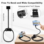 Cell Phone Stand, Neck Cell Phone Holder, Hand Free Flexible Gooseneck Phone Holder for Bed, Neck Phone Holder POV/Vlog Selfie Mount, Universal Multi-Functional Phone Stand for 4.7''-6.7'' Phone - Image 5