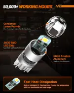 SEALIGHT 194 LED Bulb 6000K White, License Plate Light, Dome Light, T10 168 2825 W5W 3030 Bright Chips Wedge for Replacement Light Bulb, Map Trunk Door Courtesy Dash LED Light Bulb,Pack of 10 - Image 4
