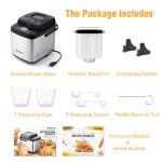 Briskind 19-in-1 Compact Bread Maker Machine, 1.5 lb / 1 lb Loaf Small Breadmaker with Carrying Handle, Including Gluten Free, Dough, Jam, Yogurt Menus, Bake Evenly, Automatic Keep Warm, 3 Crust Color - Image 4