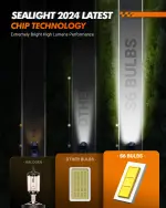 SEALIGHT H4/9003/HB2 Bulbs 46000LM Super Bright, 6500K Cool White S6 H4 Drving Lights, 9003 High Low Dual Bulbs with Cooling Fan, 5 Min Plug-N-Play, HB2 Marker Light Assemblies, Pack of 2 - Image 5