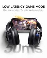 Picun B8 Bluetooth Headphones, 120H Playtime Headphone Wireless Bluetooth with 3 EQ Modes, Low Latency, Hands-Free Calls, Over Ear Headphones for Travel Home Office Cellphone PC Black - Image 2