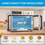 Midea Flexify French Door Toaster Oven Air Fryer Combo, 26.4 QT, Extra Large Air Fryer Countertop Oven 10-in-1 Combo, 25% Faster Cooking and 90% Less Oil, Stainless Steel - Image 10