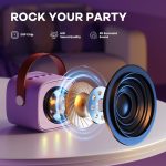 Karaoke Machine for Kids – Portable Speaker with 2 Wireless Microphones, Bluetooth, LED Lights - Image 8