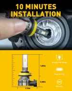 AUXITO H11/H8/H16 LED Fog Light Bulbs or DRL, 6000 Lumens 3000K Amber Yellow Light, 300% Brightness, CSP LED Chips Fog Lamps Replacement for Cars, Play and Plug (Pack of 2) - Image 4